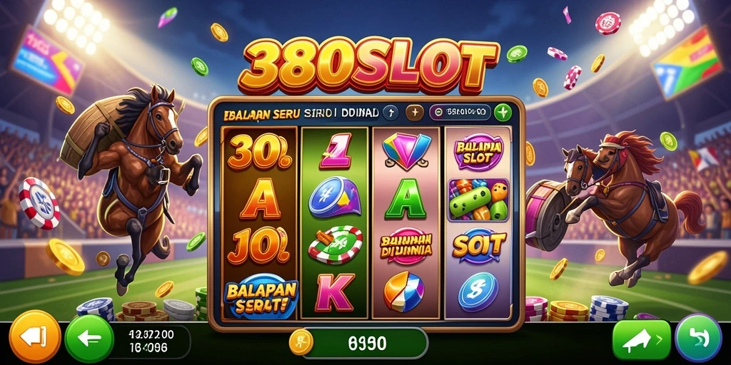 Tangkapan layar menunjukan balapan seru di <strong>380SLOT</strong> dengan mobil kustom dan efek visual yang menarik.