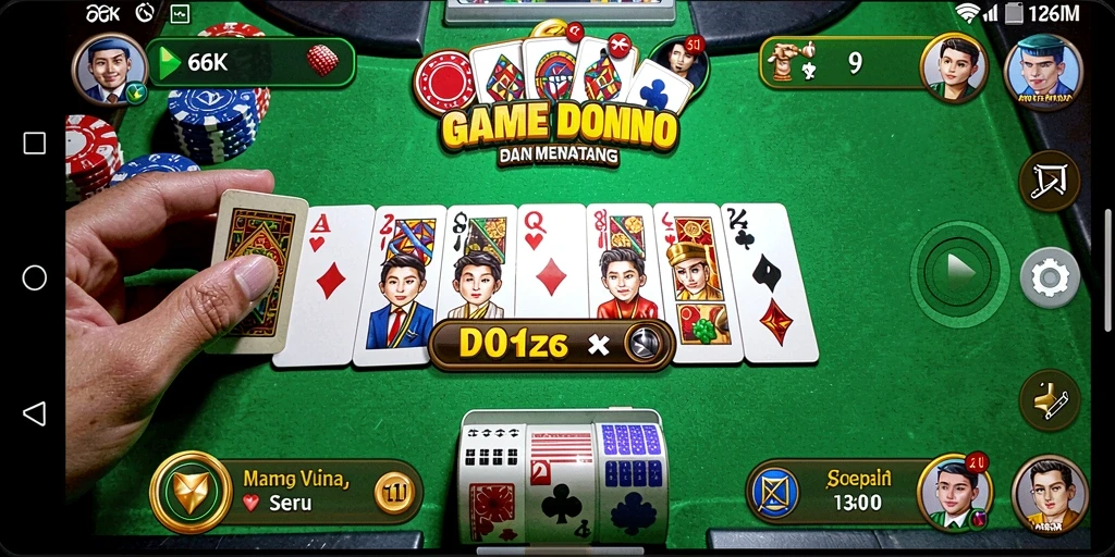 Screenshot gameplay Domino 66K yang menarik dan seru.