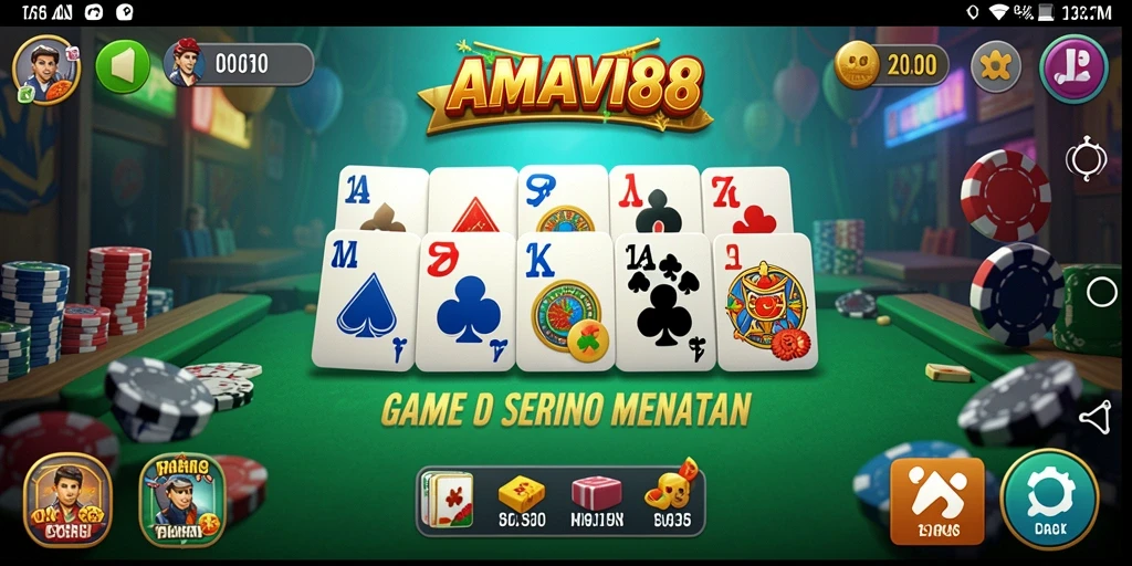 Screenshot menunjukkan pemain asyik bermain Domino di AMAVI88.