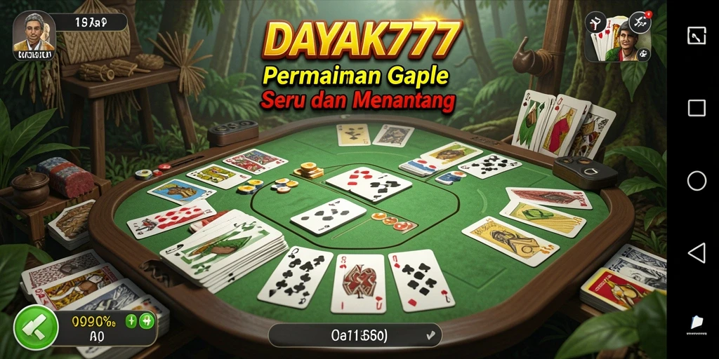 Gameplay seru Gaple dalam aplikasi DAYAK777.