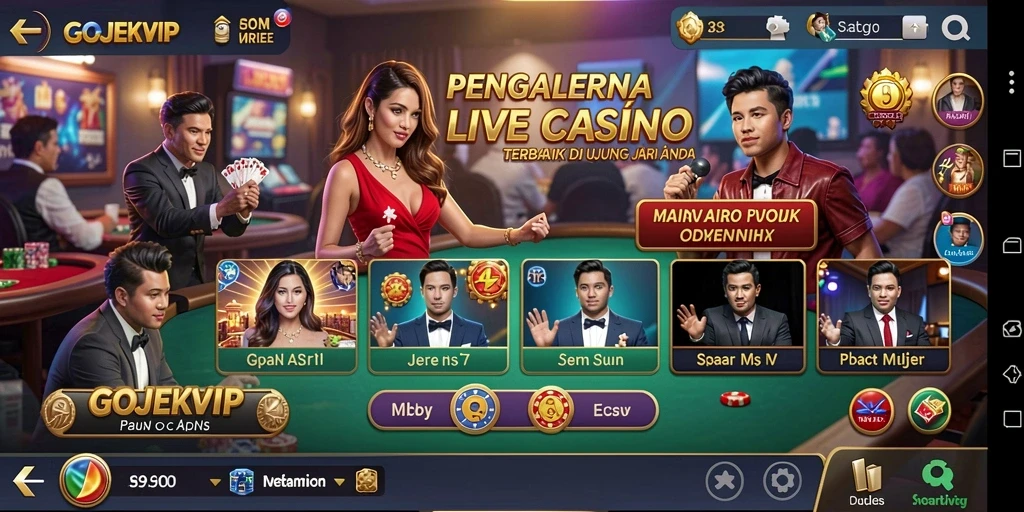 Tampilan gameplay menarik GOJEKVIP di Live Casino yang menampilkan dealer profesional.