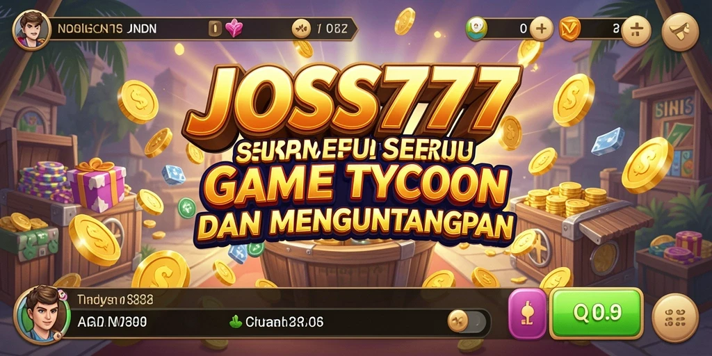 Tampilan gameplay JOSS777 yang menampilkan keseruan membangun bisnis Tycoon.
