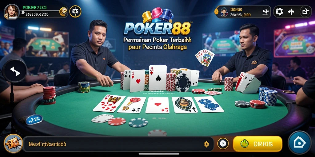 Screenshot POKER88 menampilkan gameplay poker yang menegangkan dan seru.