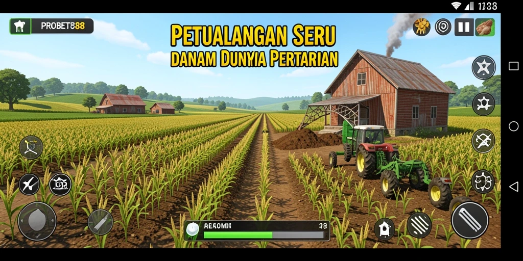 Tampilan menarik dari gameplay PROBET88 dengan aktivitas bertani.