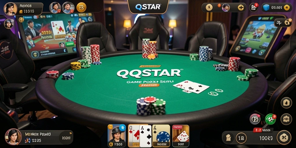 Tampilan Screenshot QQSTAR yang menampilkan gameplay seru di Poker.