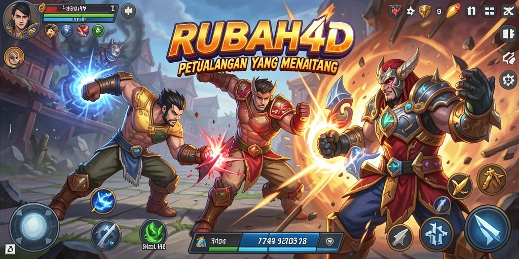 Tangkapan layar menampilkan aksi bertarung yang intens dan mengesankan dari RUBAH4D.