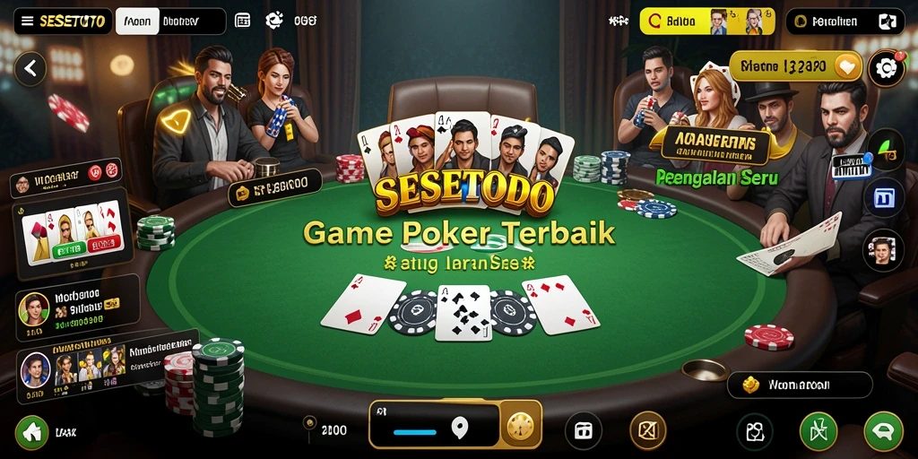 Screenshot utama SESETOTO menampilkan pemain asyik dalam permainan Poker seru.